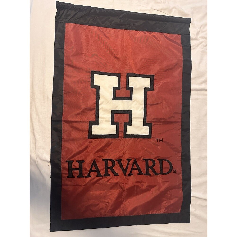 Vintage 1999 Harvard University Large Banner Flag 29x44 Crimson Ivy League